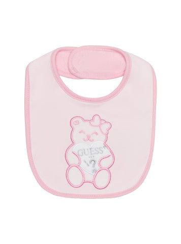 Pink Bear Logo Bib (0-9m)