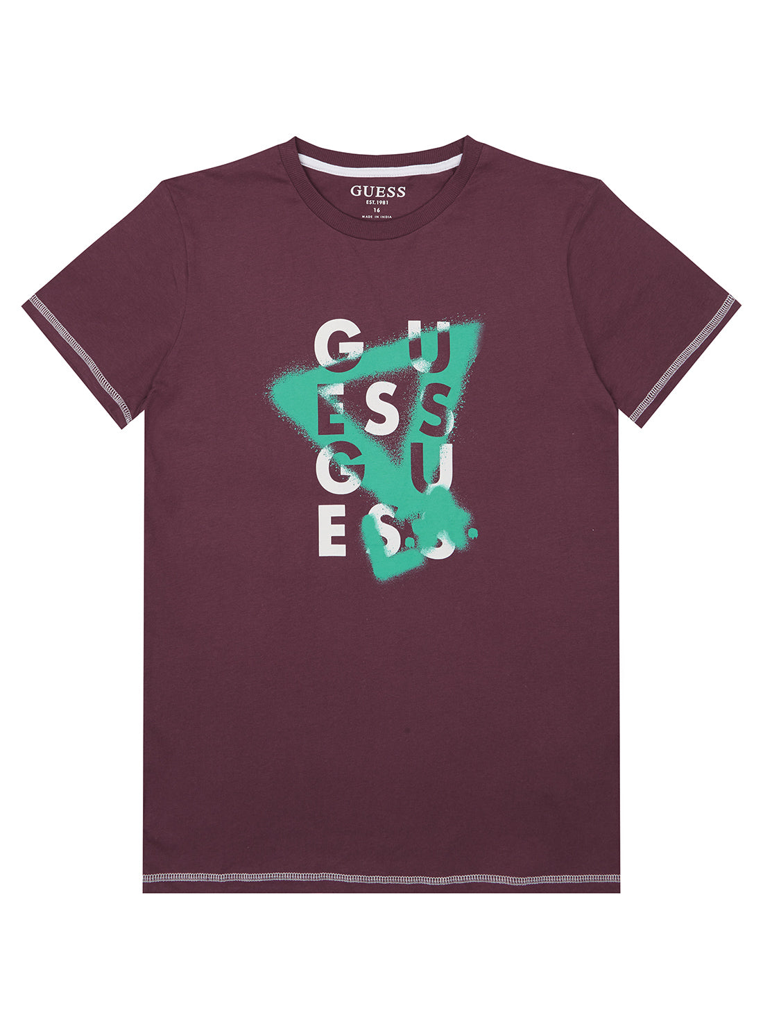 GUESS Big Boy Grape Logo T-Shirt (7-16) L2BI18I3Z13 Front View