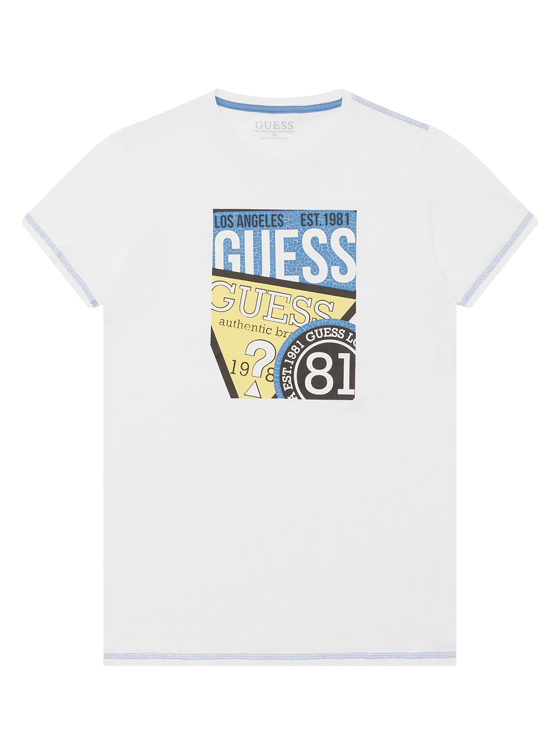 Guess Graphics White Graphic Logo T-Shirt (7-16) | GUESS