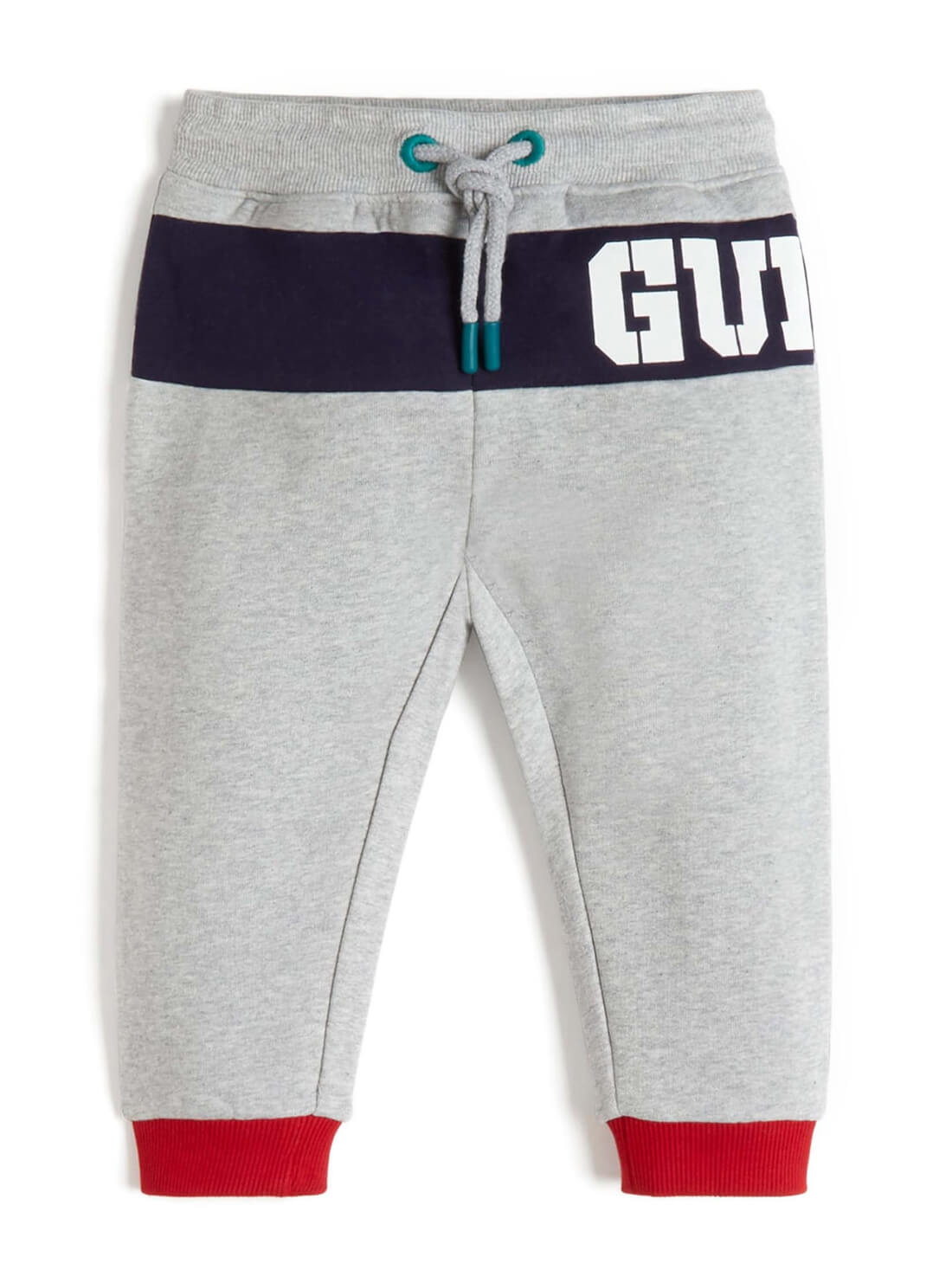 GUESS Little Boys Grey Multi Logo Active Trackpants (2-7) N1BQ11KAV30 Front View