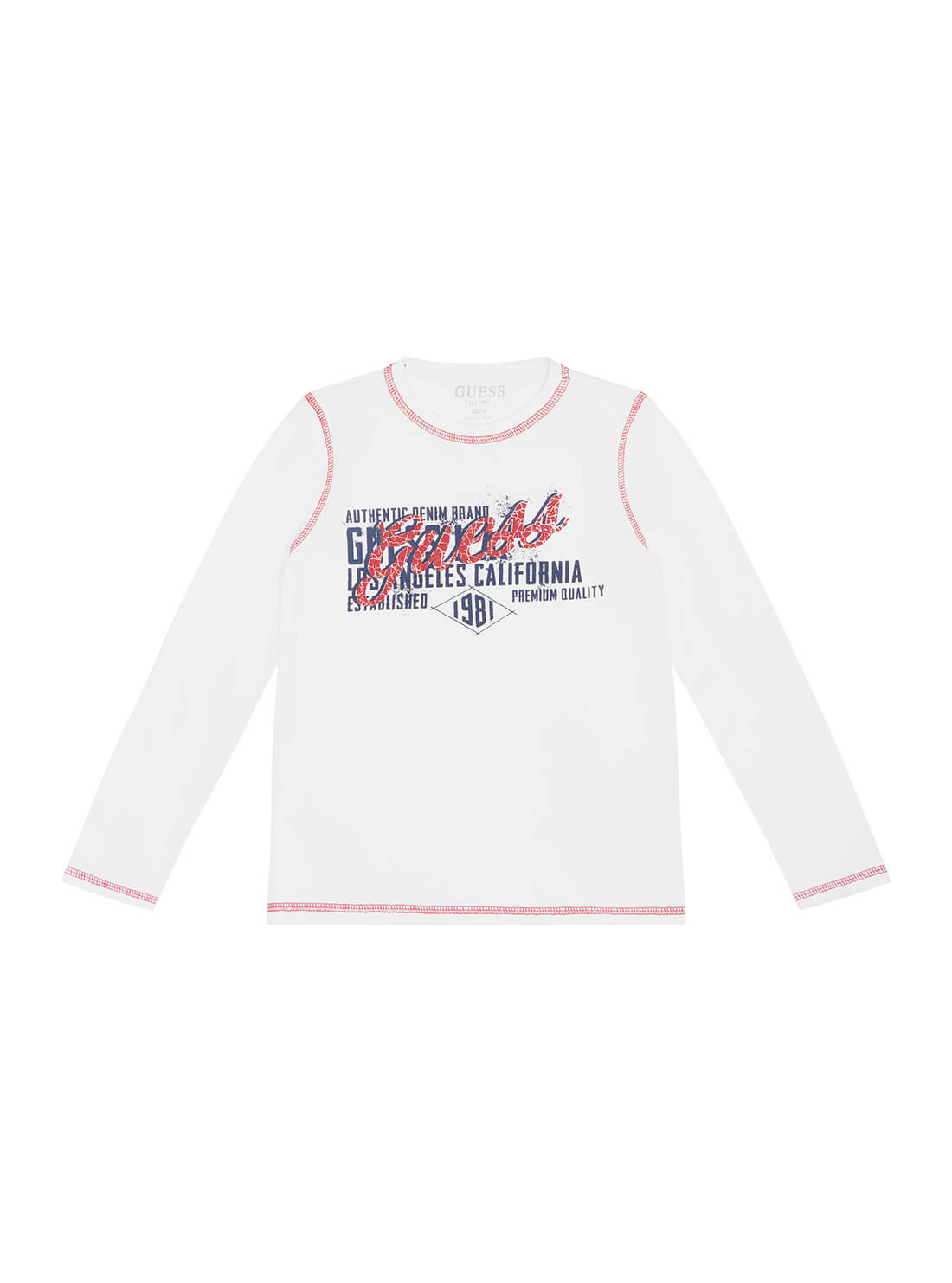 GUESS Little Boys White Multi California Logo T-Shirt (2-7) N1BI20I3Z11 Front View