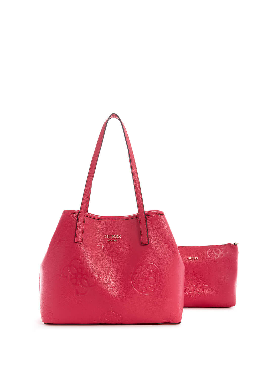 GUESS Women's Pink Vikky Tote Bag DP699523 Front Clutch View