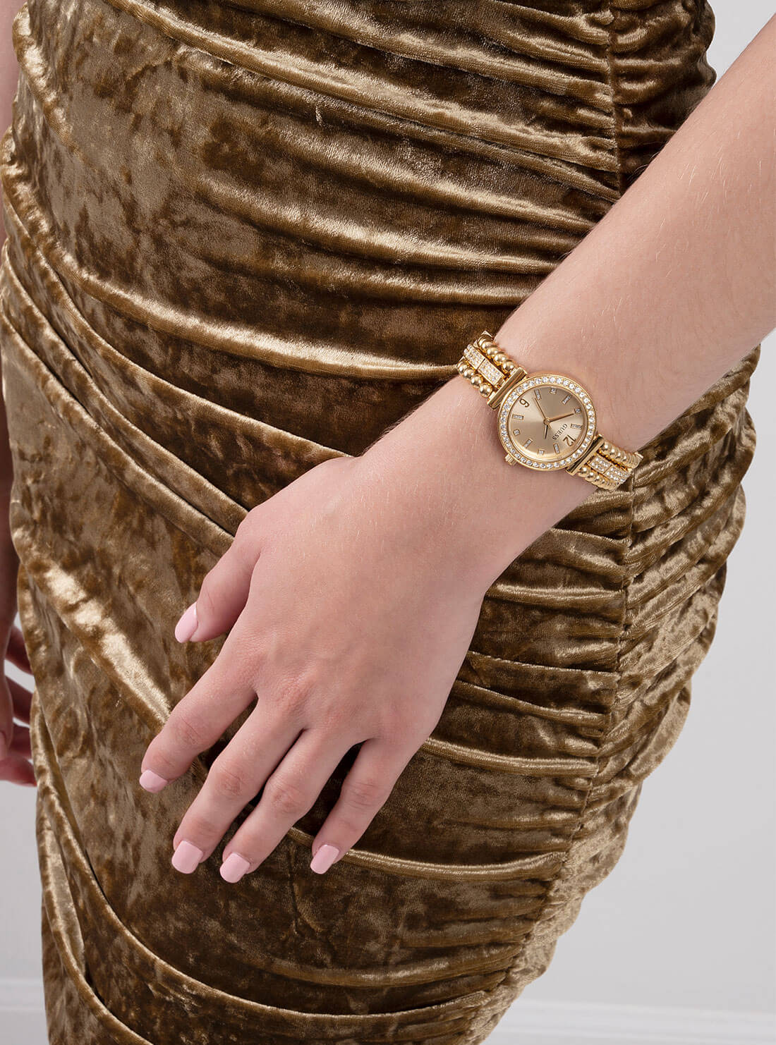 Gold Beaded Glitz Gala Watch