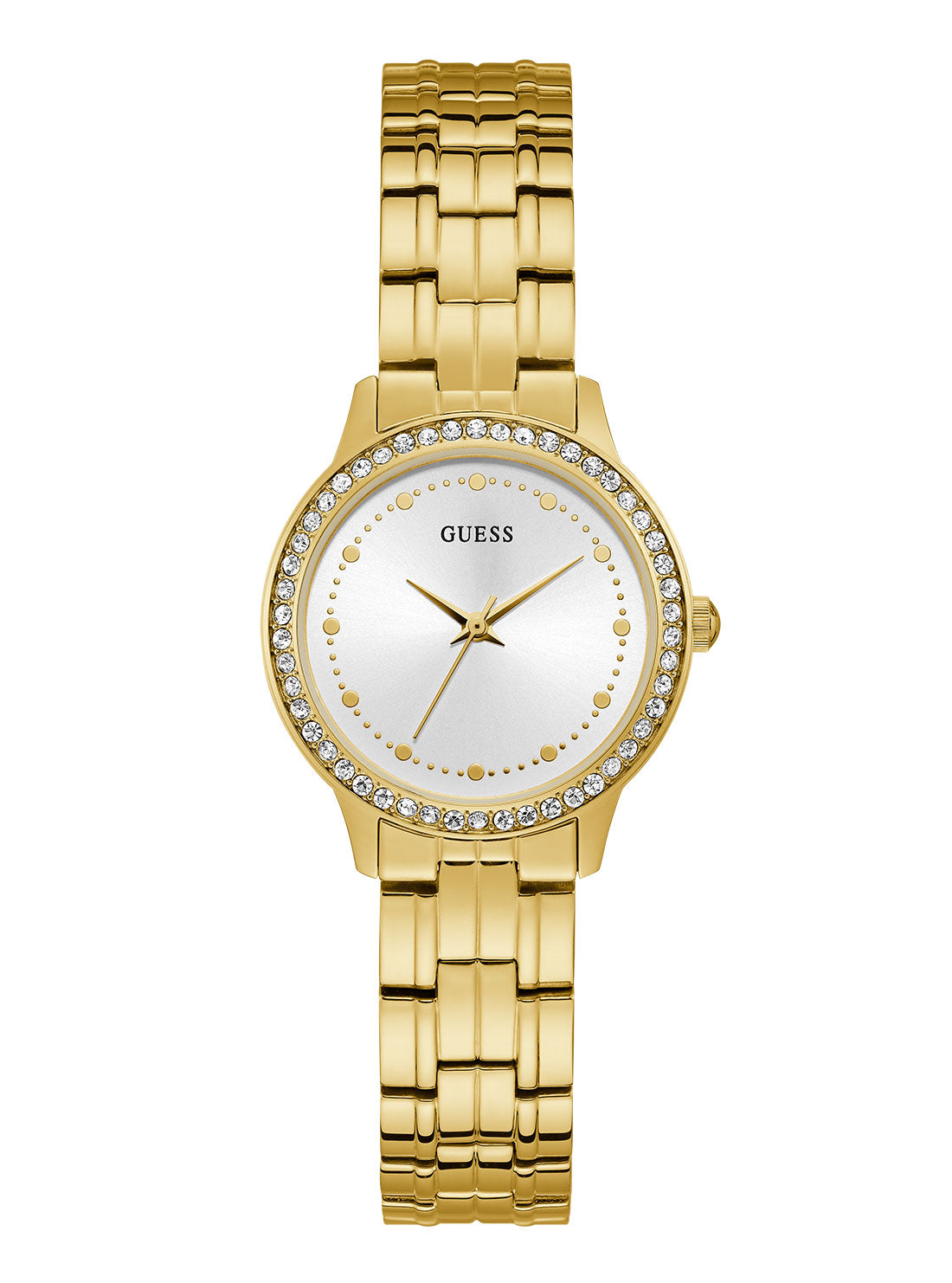 GUESS Womens Gold Chelsea Crystal Watch W1209L2 Front View