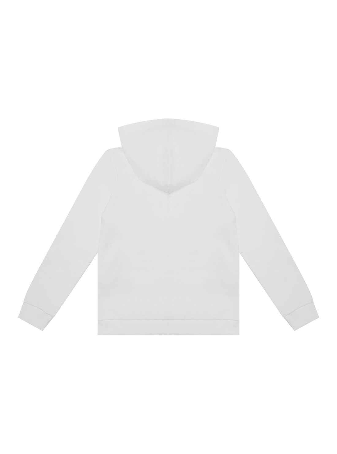GUESS Kids Pure White 81 Zip Hoodie (2-7) Back View