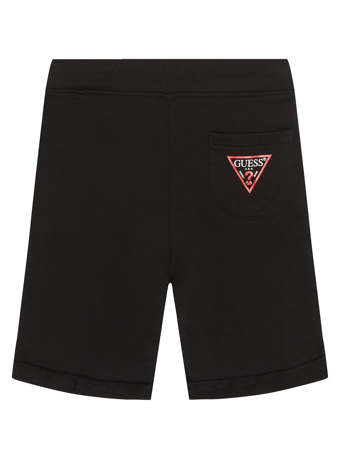 GUESS Little Boy Black Active Shorts (2-7) N93Q18KAUG0 Back View