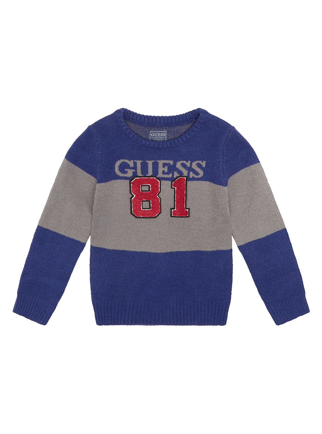 GUESS Little Boy Blue Logo Knit Jumper (2-7) N2BR01Z32N0 Front View