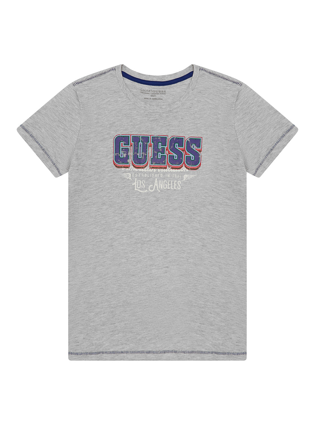 GUESS Little Boys Grey American Tradition Logo T-Shirt (2-7) N2RI25K8HM0 Front View