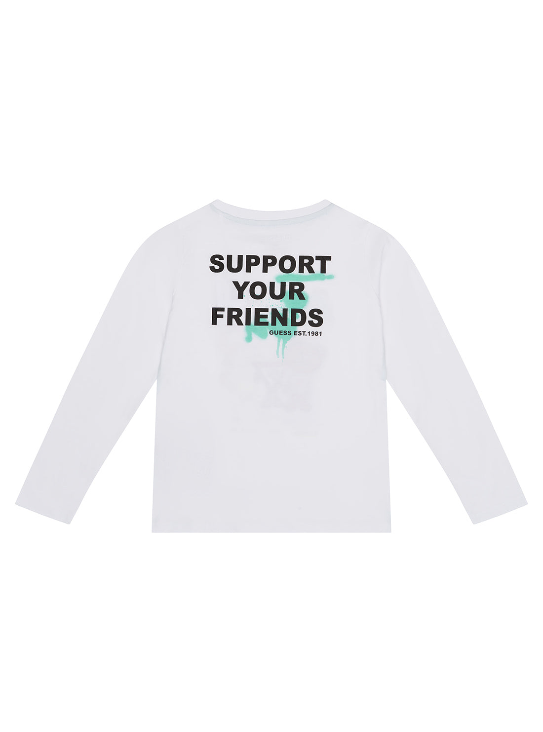 GUESS Little Boy White Support Your Friends T-Shirt (2-7) N2BI21I3Z11 Back View