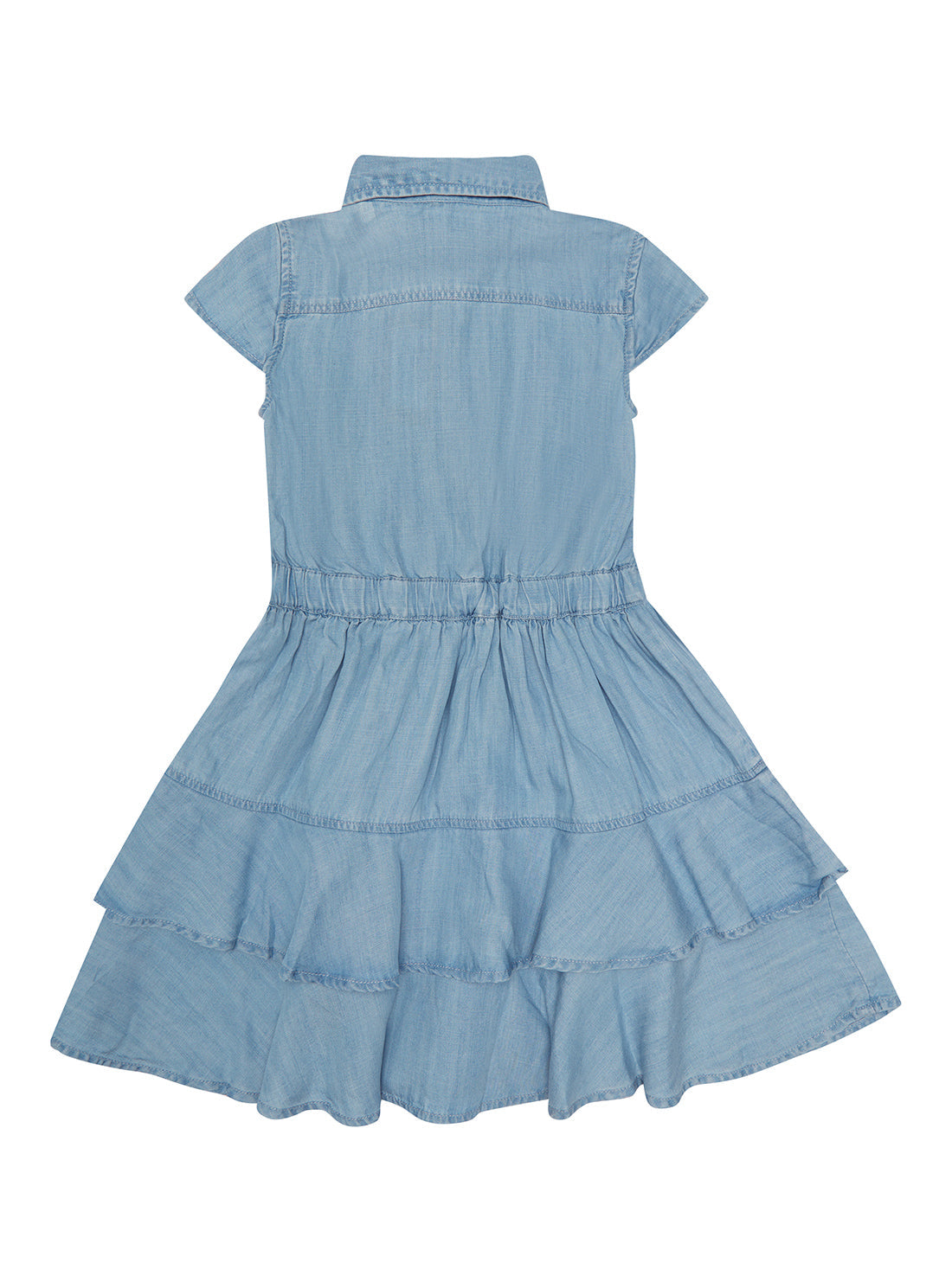 GUESS Little Girl Blue Wash Denim Dress (2-7) Back View