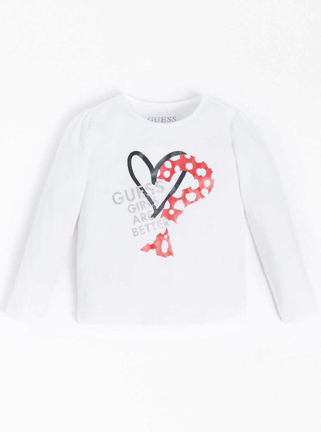 GUESS Little Girls White Girls Are Better Logo T-Shirt (2-7) K2RI12K6YW1  Front View