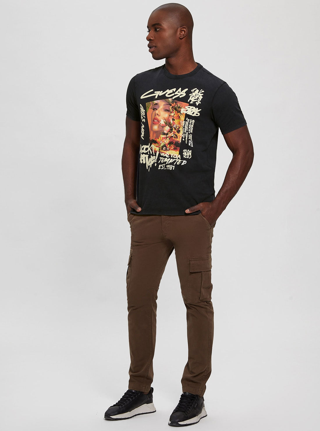 GUESS Men's Black Allure Graphic T-Shirt M2BI82KA260 Full View