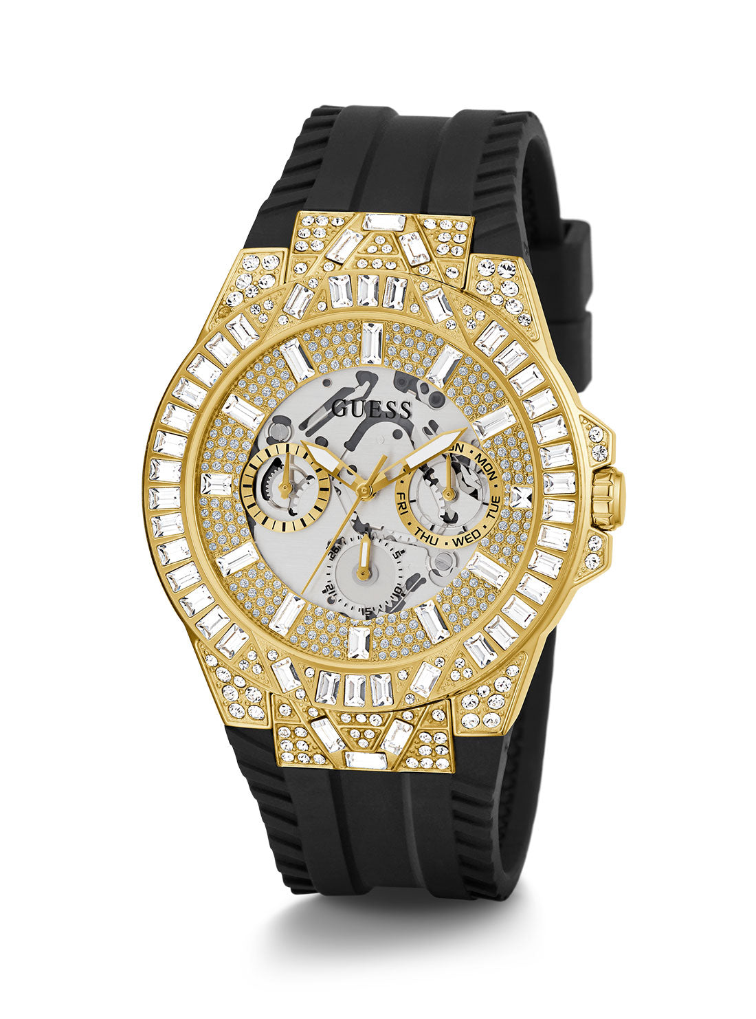 Black Gold Dynasty Glitz Silicone Watch