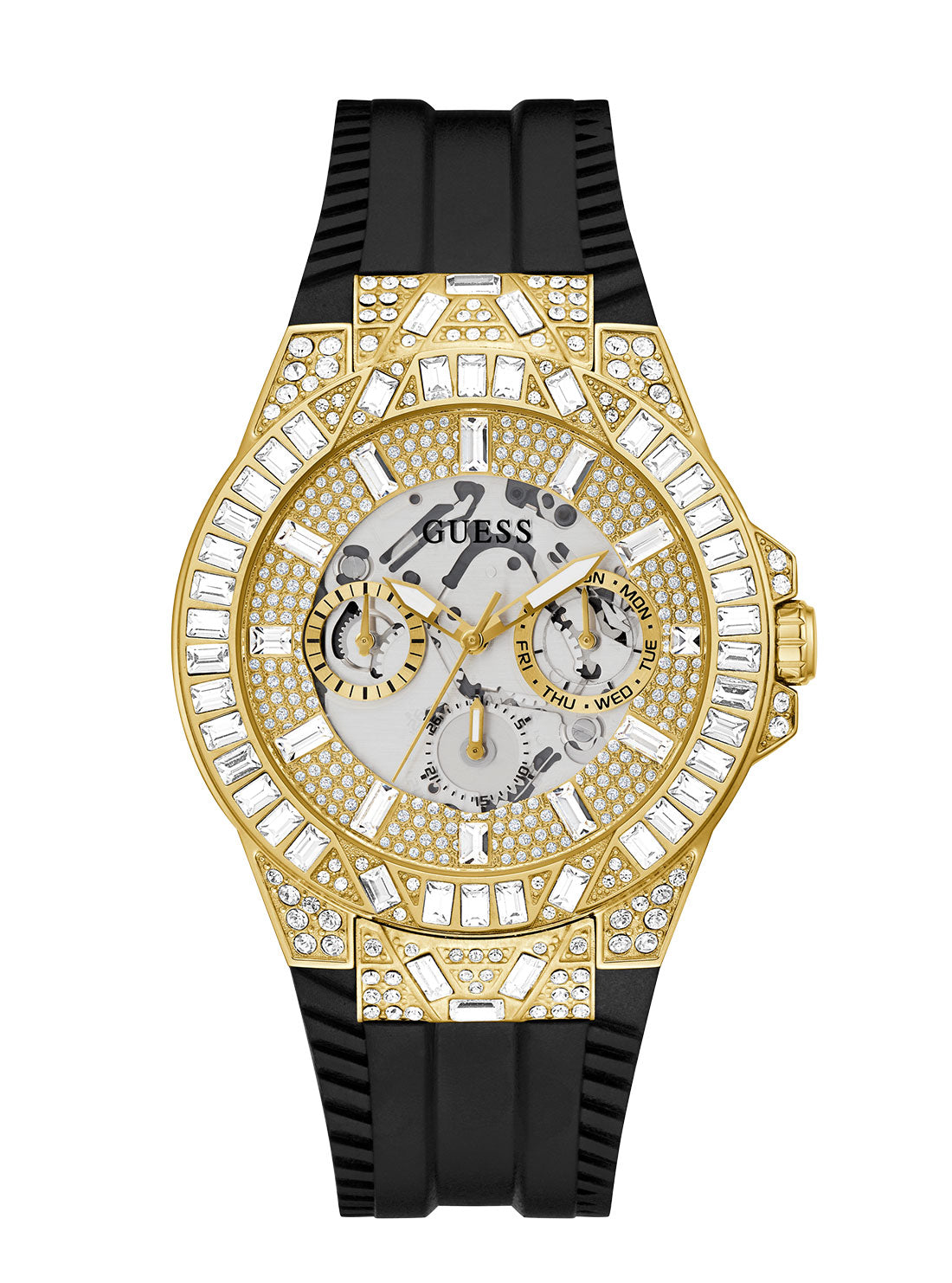 Black Gold Dynasty Glitz Silicone Watch