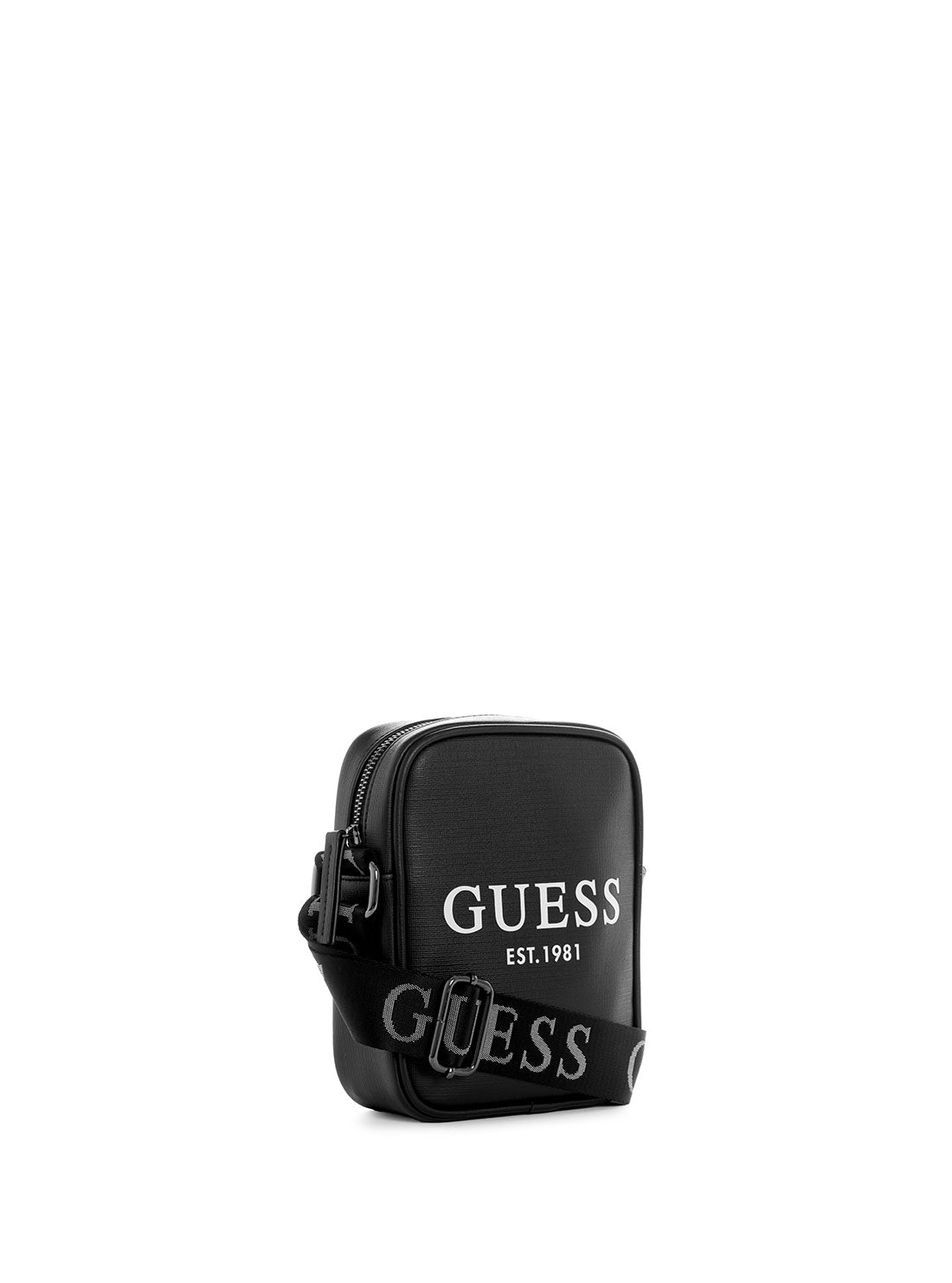 GUESS Men's Black Logo Outfitter Camera Bag VY753591 Front Side View