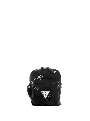 GUESS Men's Black Originals Logo Camera Bag TL703191 Front View