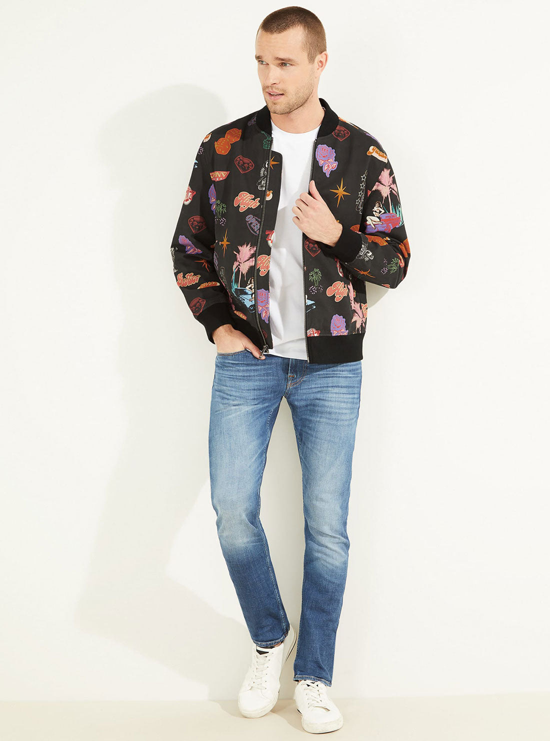 Floral bomber jacket mens clearance h&m