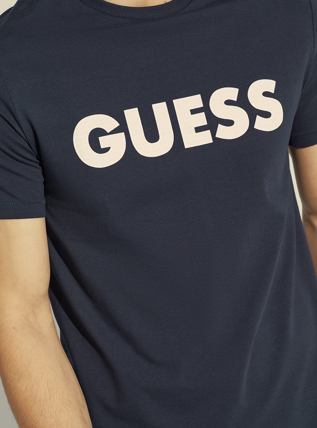 GUESS Men's Blue Labyrinth Logo T-Shirt M2YI42J1311 Detail View
