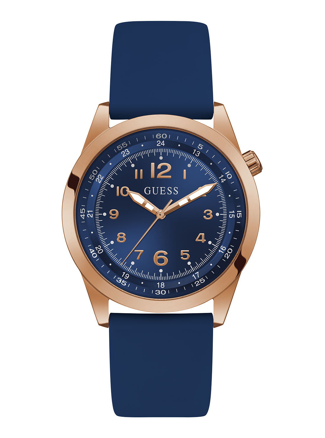 GUESS Men's Blue Max Silicone Watch GW0494G5 Front View
