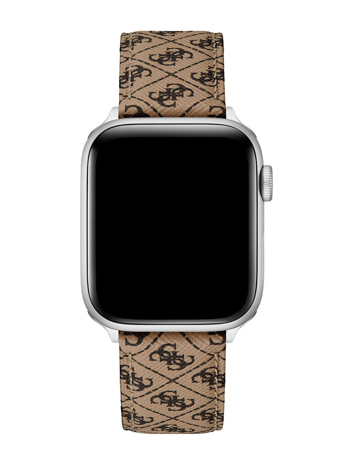 Brown Quattro G Leather Apple Watch Strap - GUESS