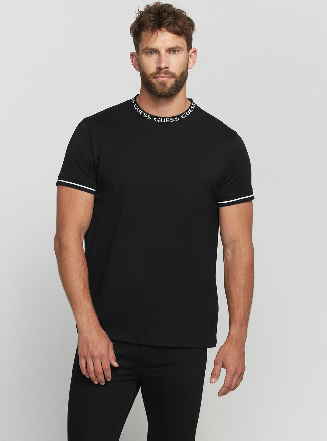 GUESS Men's Eco Black Mads T-Shirt M2BI20K8FQ4 Front View