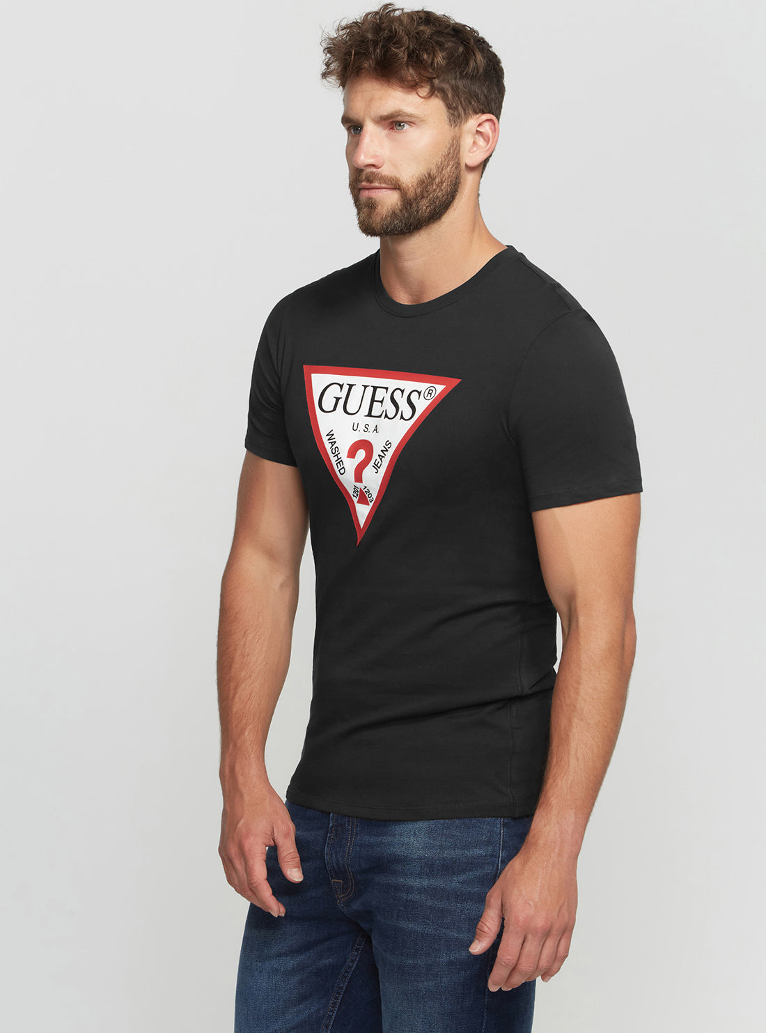 GUESS Men's Eco Black Original Logo T-Shirt M2YI71I3Z11 Side View