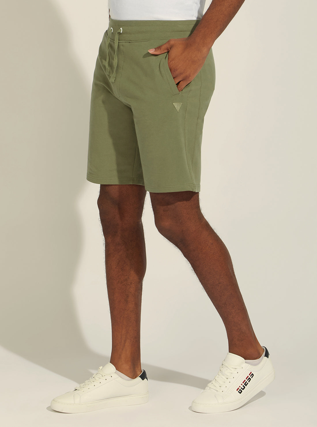 GUESS Men's Eco Green Livio Relaxed Fit Shorts M2GD06K6ZS1 Side View