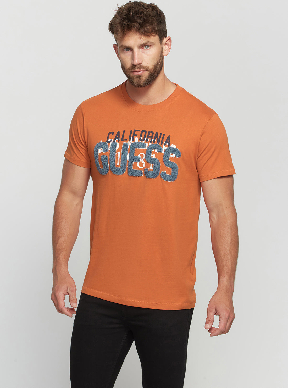 GUESS Men's Eco Orange Arzen T-Shirt M2BI38K8FQ4 Front View