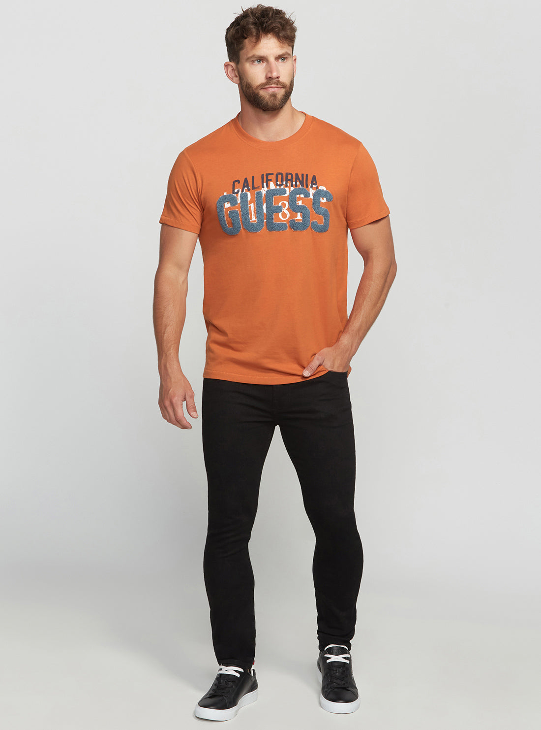 GUESS Men's Eco Orange Arzen T-Shirt M2BI38K8FQ4 Full View