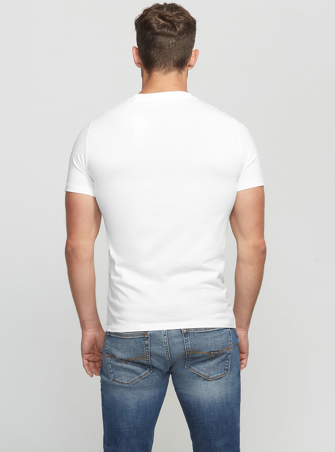 GUESS Men's Eco White Aidy T-Shirt M2YI72I3Z11 Back View