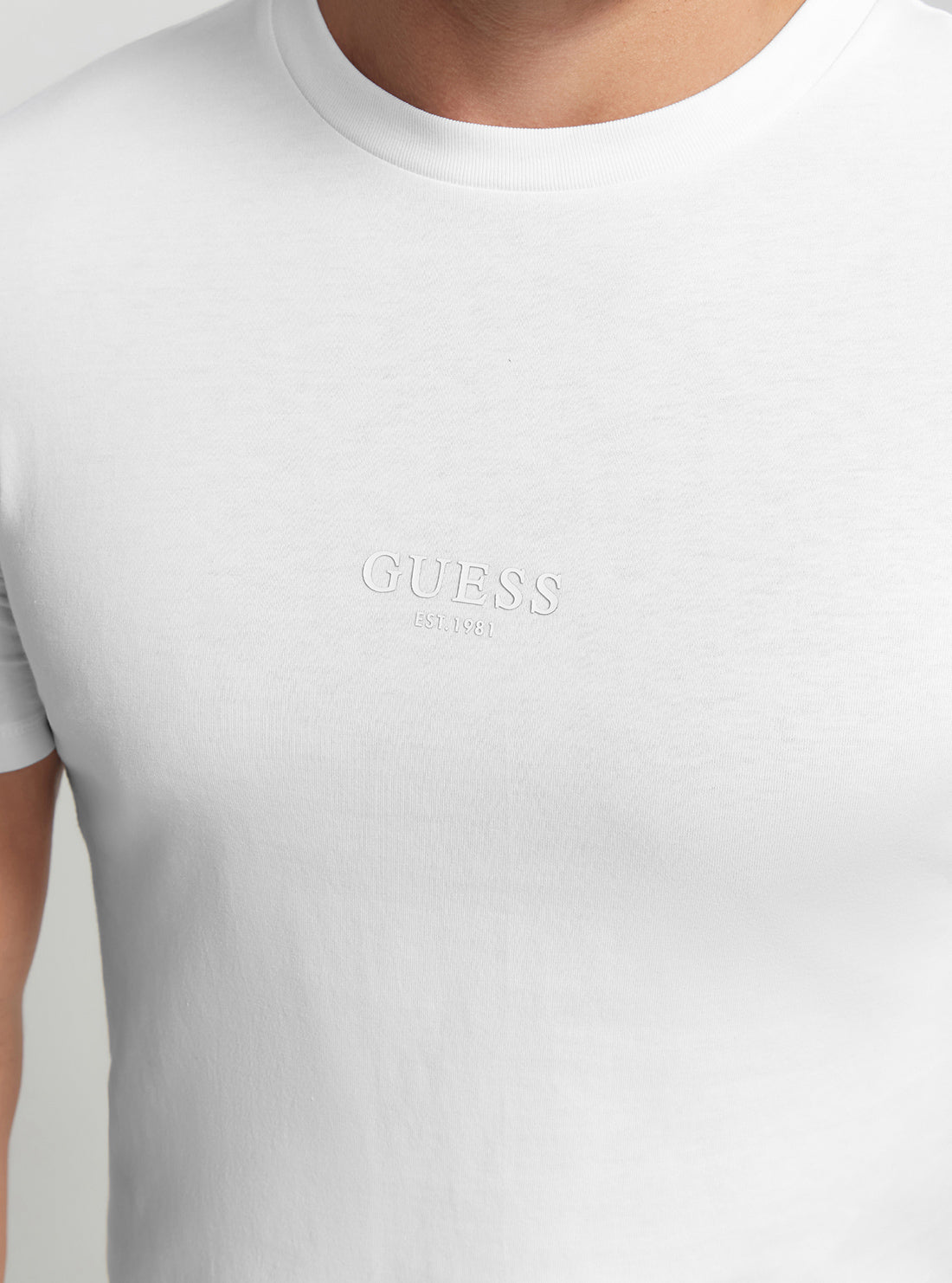 GUESS Men's Eco White Aidy T-Shirt M2YI72I3Z11 Detail View