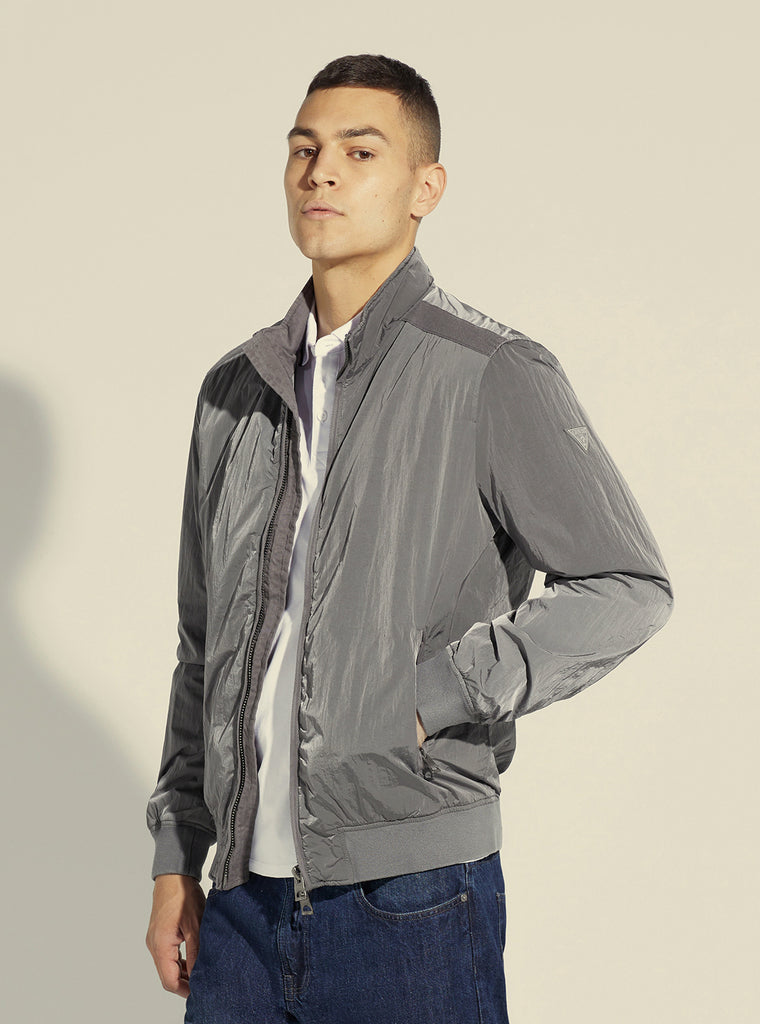 Grey Techno Bomber Jacket - GUESS