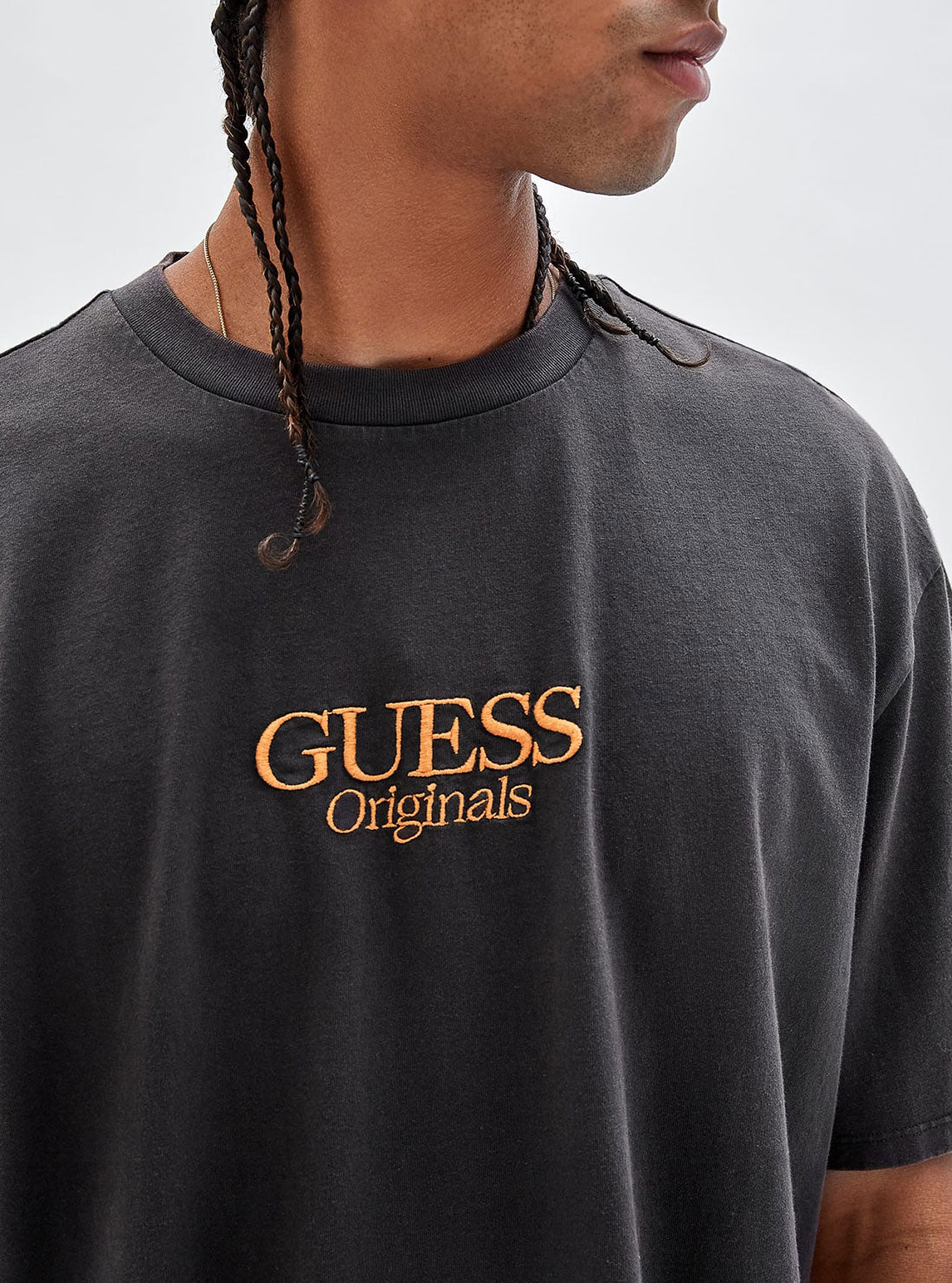 GUESS Men's Guess Originals Black Brent Logo T-Shirt M2BI24K9XF3 Detail View