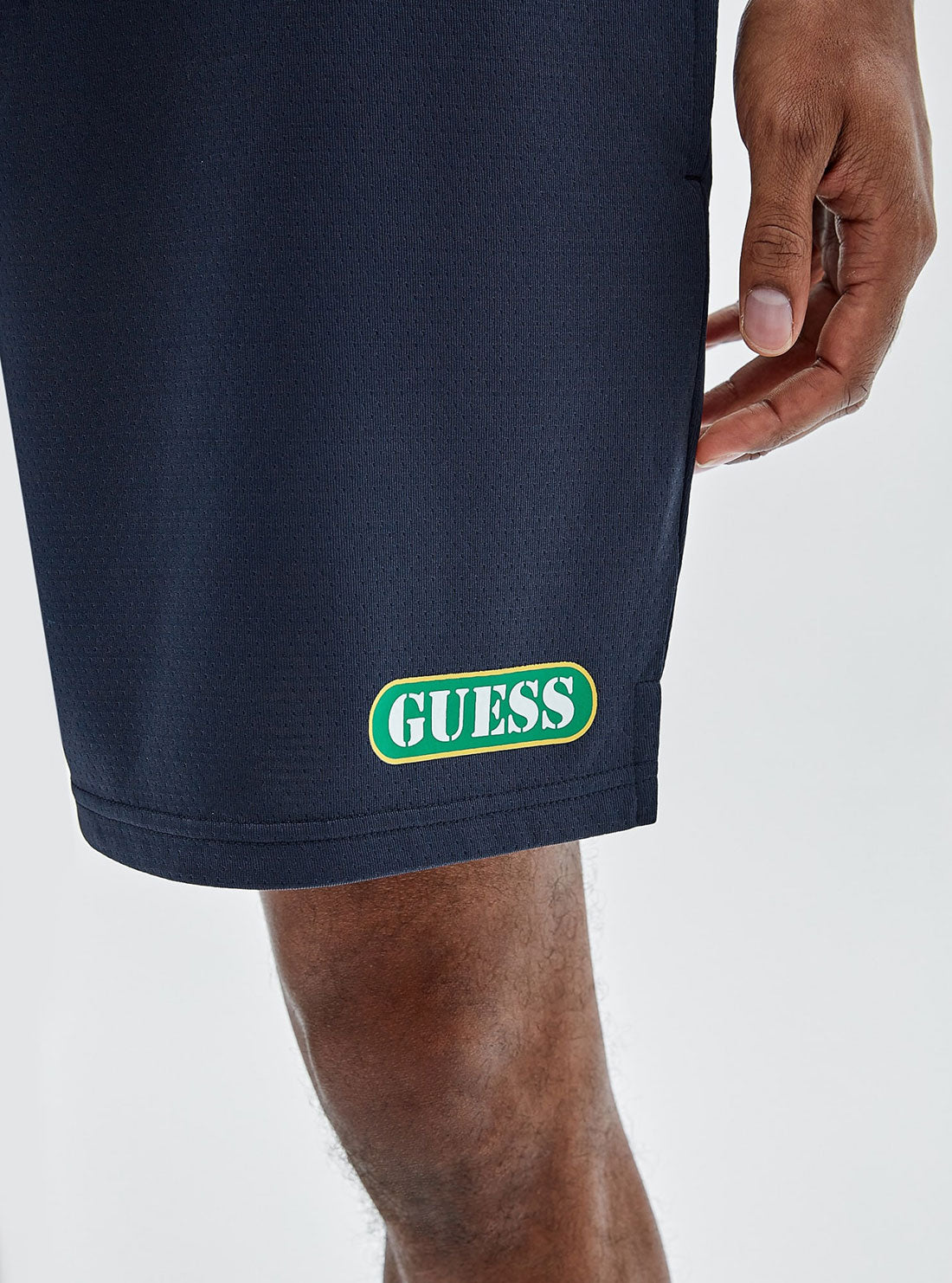 GUESS Men's Guess Originals Blue Sonic Mesh Shorts M2YQ25K9HZ0 Detail View