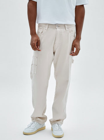 GUESS Men's Guess Originals Cream Hills Carpenter Pants M2YG37WEPL0 Front View