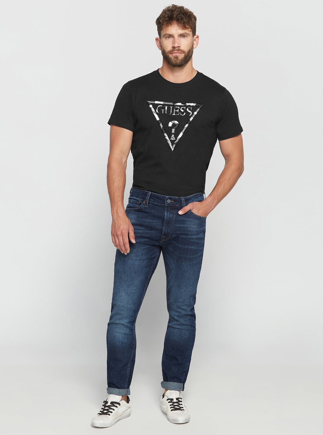GUESS Men's Low-Rise Regular Fit Drake Denim Jeans In Chosen Wash M2YA37D4MG4 Full View