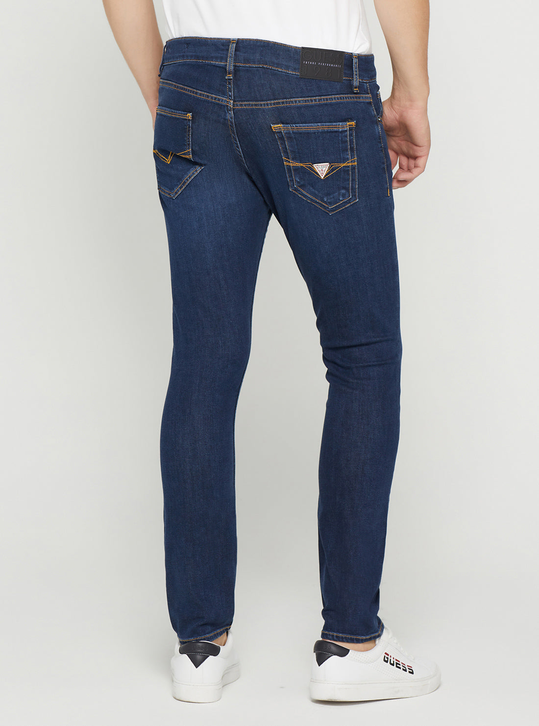 GUESS Men's Mid-Rise Slim Fit Miami Denim Jeans In Idols Wash M2YAN1D4PL1 Back View