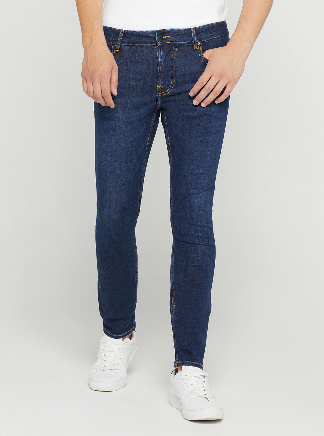 GUESS Men's Mid-Rise Slim Fit Miami Denim Jeans In Idols Wash M2YAN1D4PL1 Front View