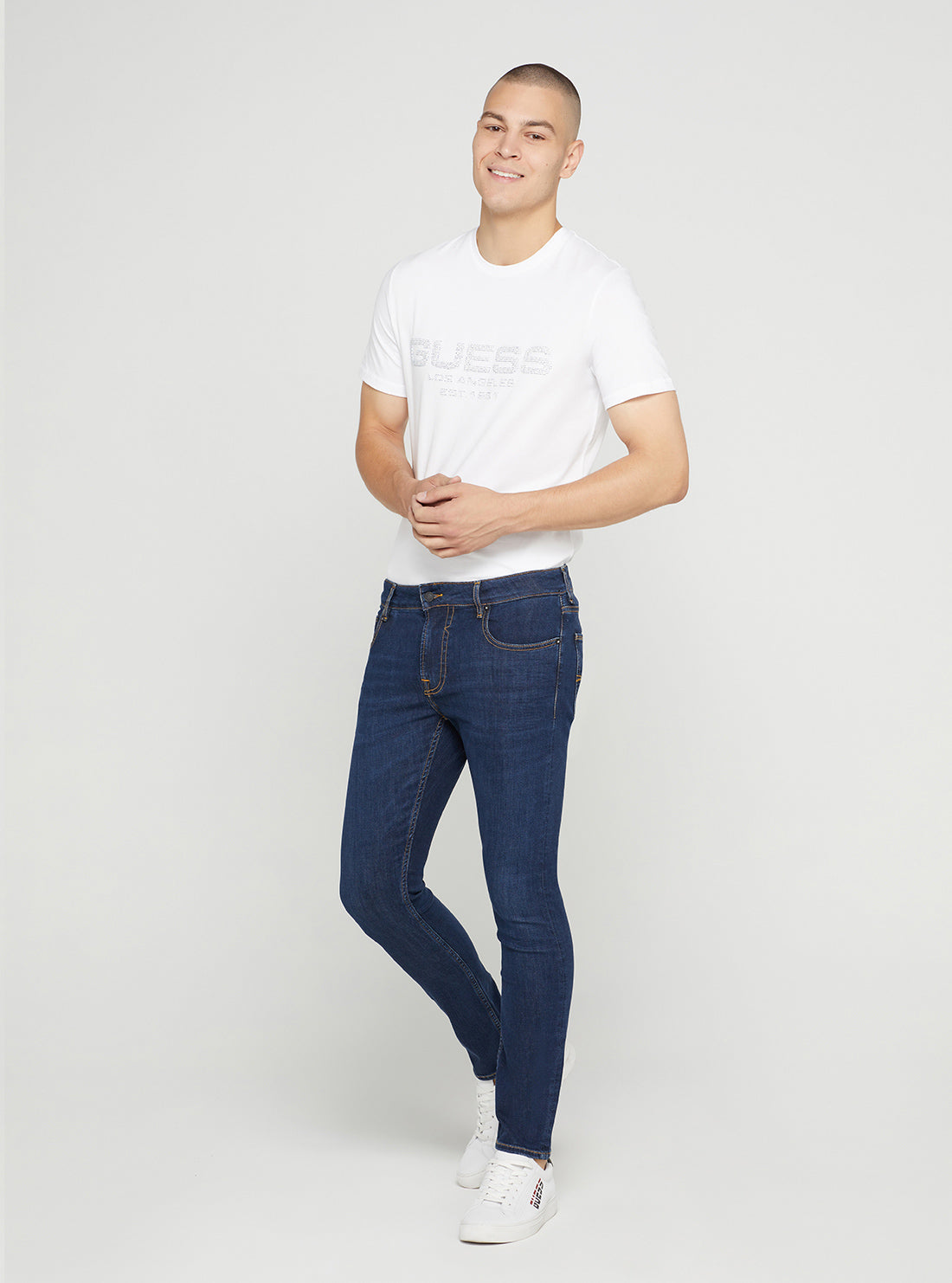 GUESS Men's Mid-Rise Slim Fit Miami Denim Jeans In Idols Wash M2YAN1D4PL1 Full View