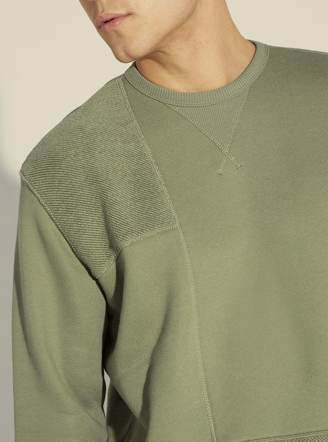 GUESS Men's Mossy Green Kuno Fleece Jumper M2YQ11KB871 Detail View