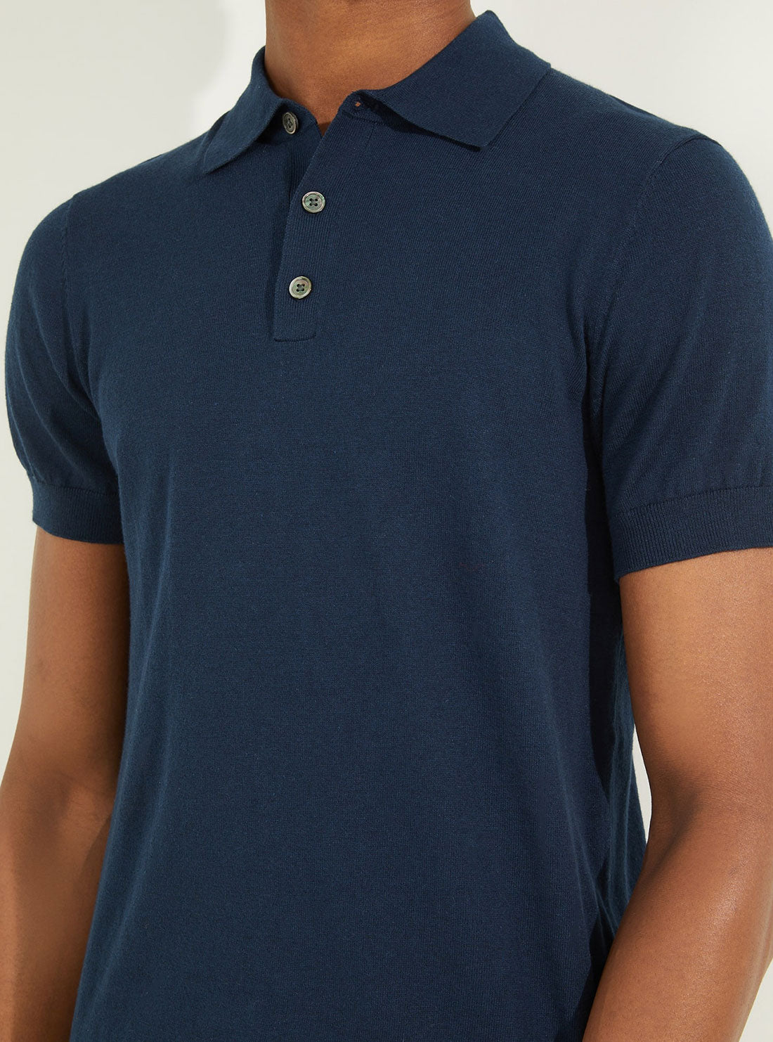 GUESS Men's Silk Blue Bryan Polo T-Shirt M2YR01Z3040 Detail View