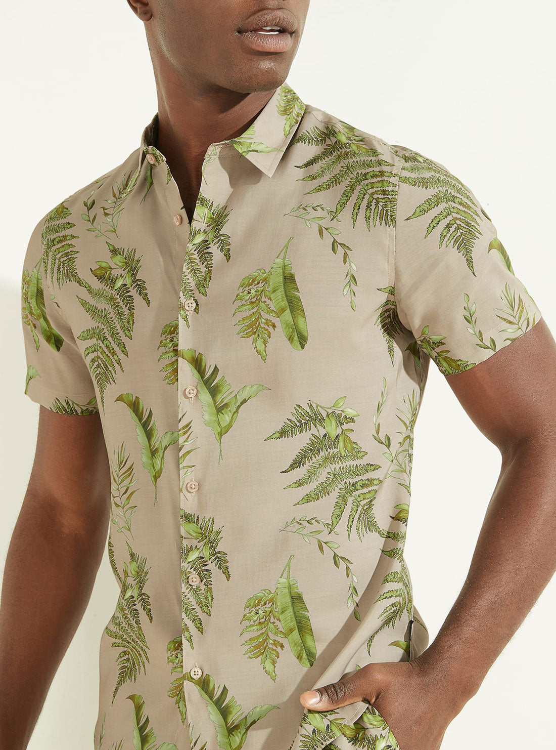Eco Phoenix Palm Print Stone Shirt