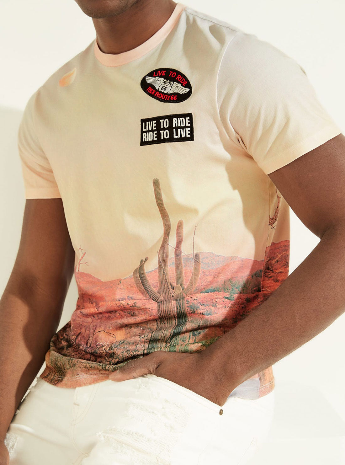 White Multi Desert Sunset T-Shirt