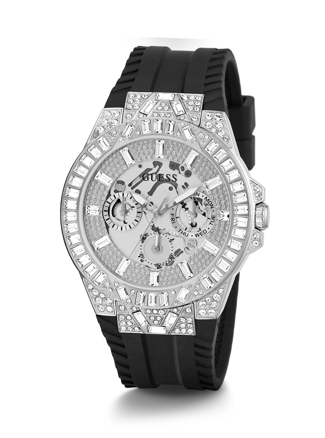 Black Dynasty Crystal Silicone Watch