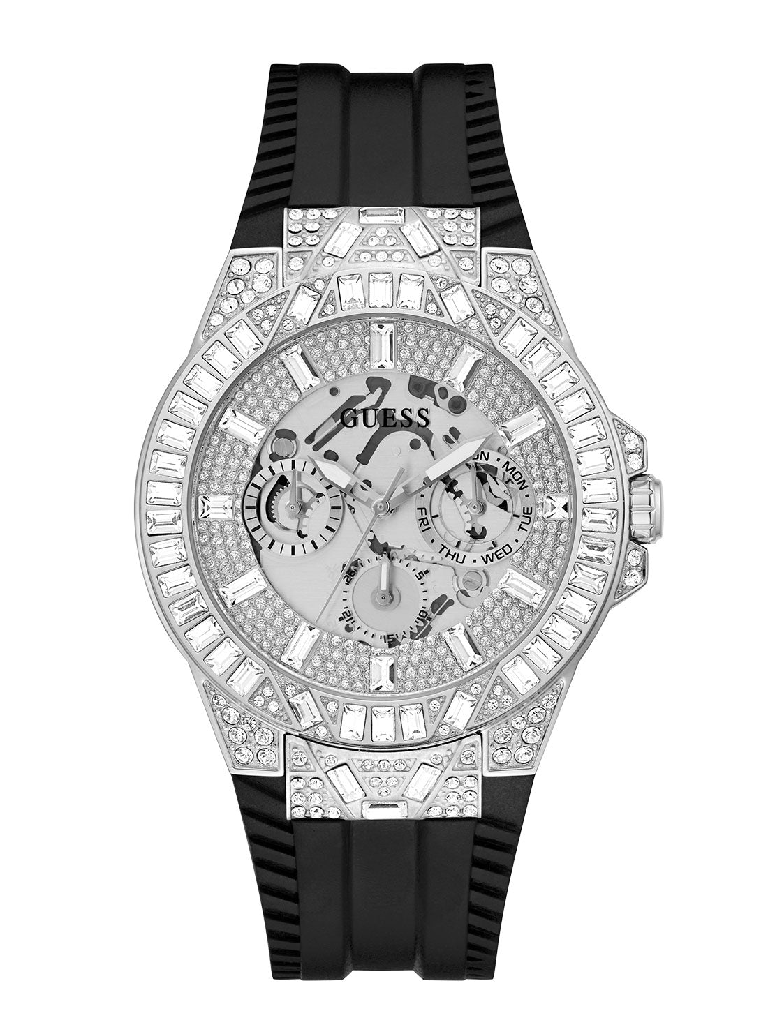 Black Dynasty Crystal Silicone Watch