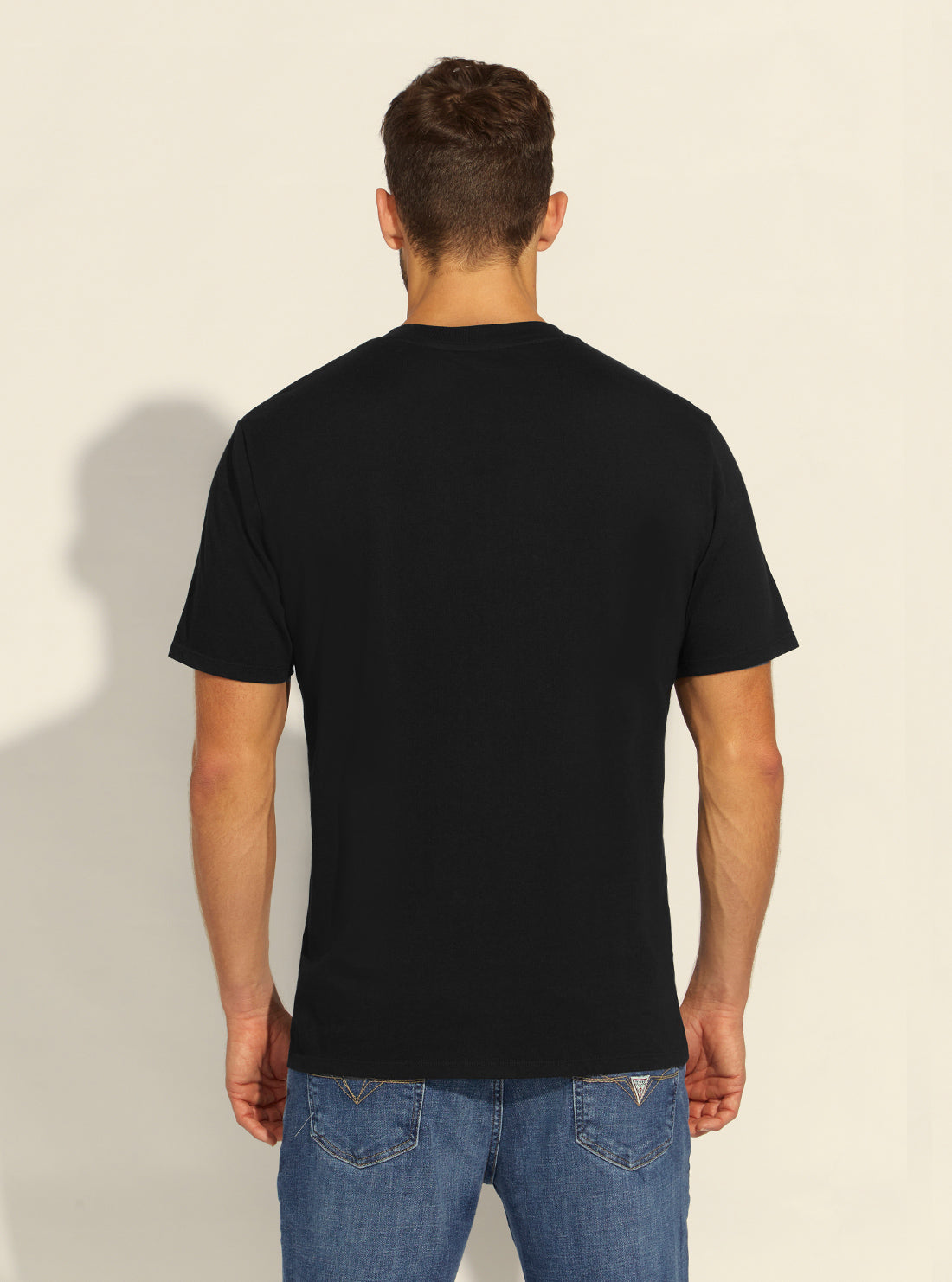 GUESS Mens GUESS Originals Black Pocket Label T-Shirt M1BI43K9XF1 Back View
