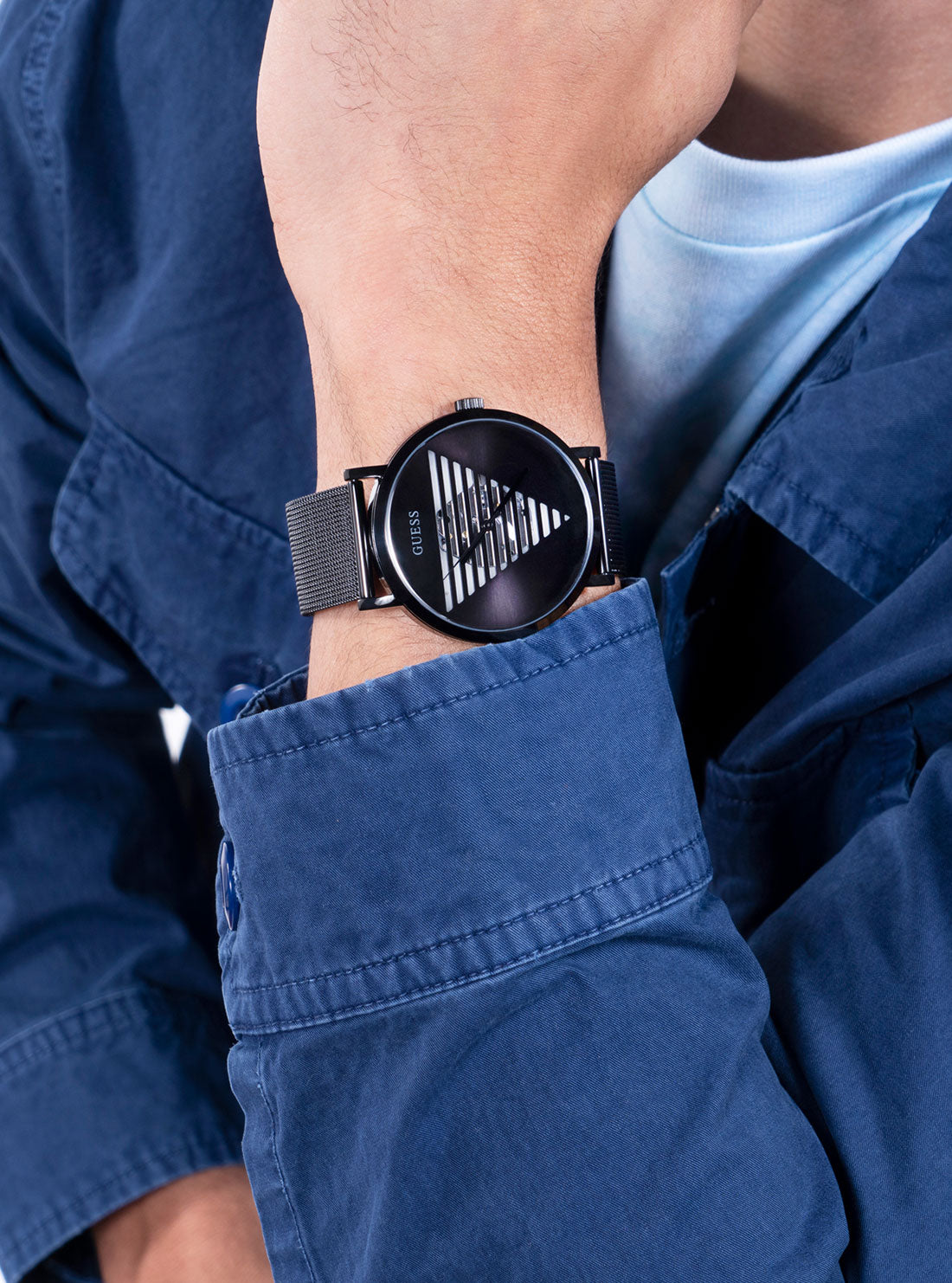 Black Idol Logo Mesh Watch