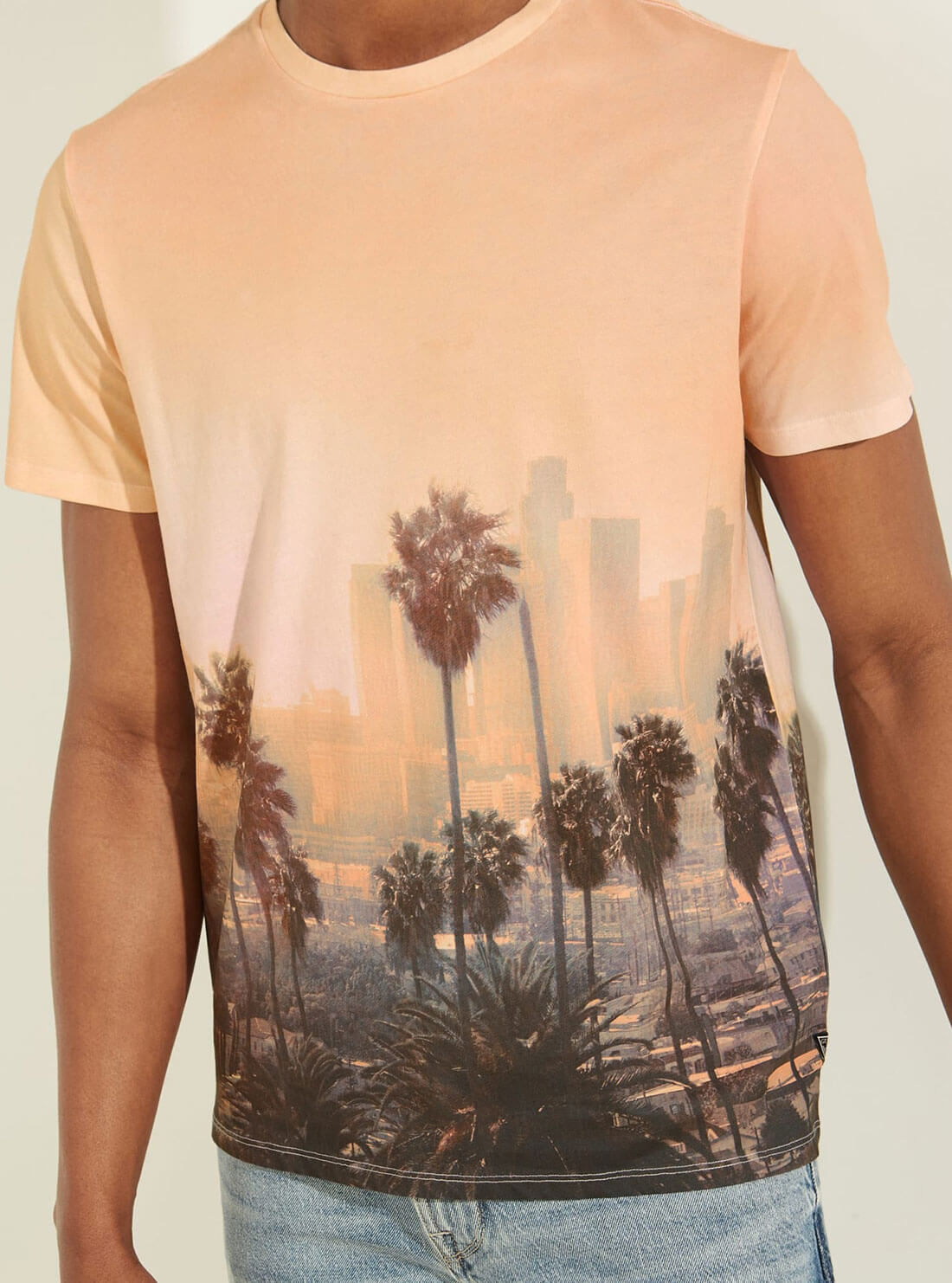 GUESS Mens Eco Orange DTLA Sunset T-Shirt M2GI34K9RM1 Detail View