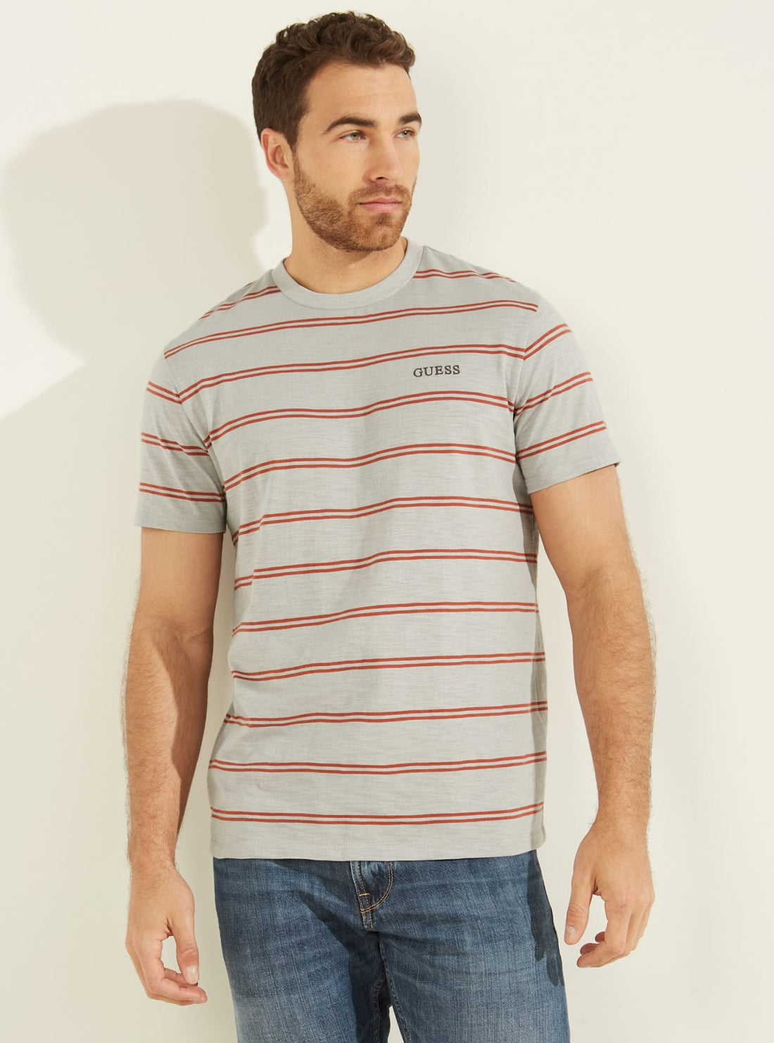 Guess men's outlet striped t shirt