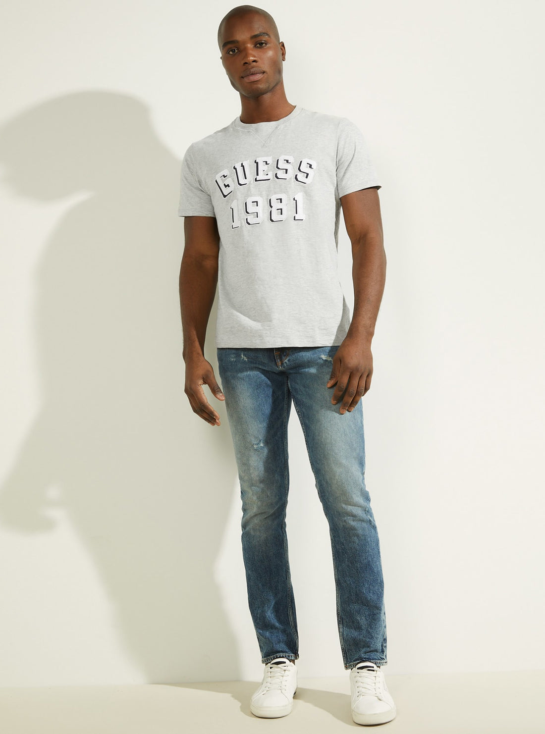 GUESS Mens Grey Academy Logo T-Shirt M2RI22KAZA0 Full View